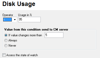 Parametre pre Disk usage Parametre pre Disk usage