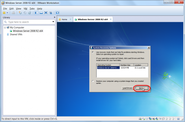 Opätovná oprava systému z nabootovaného média Windows 7 x64